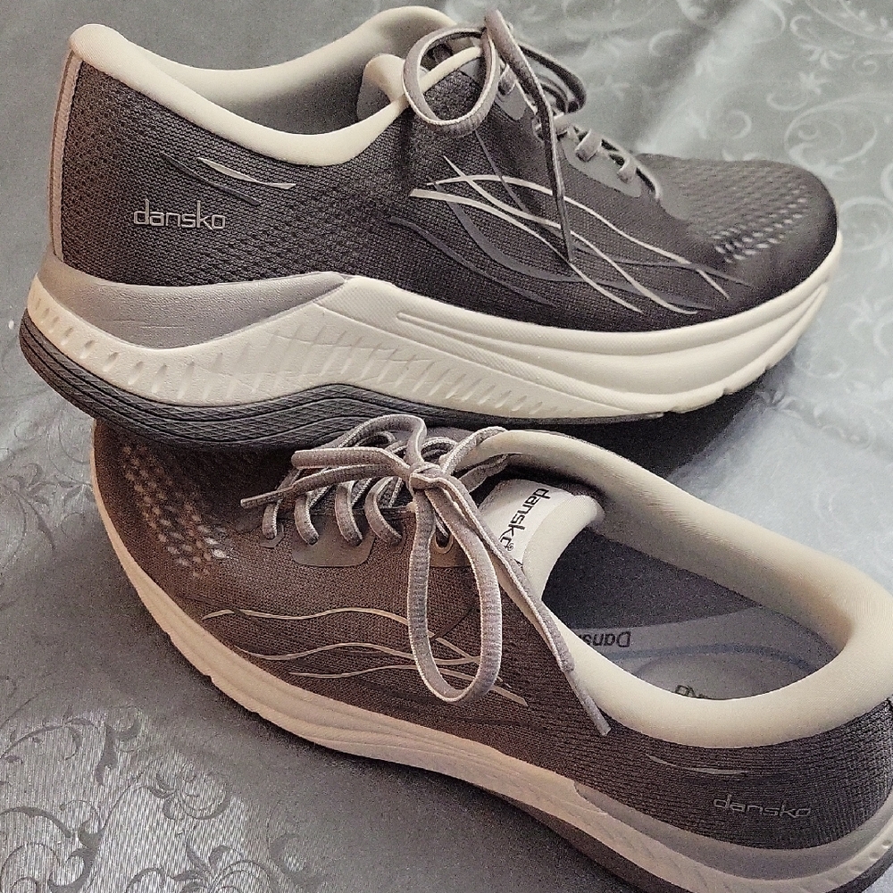 Dansko Charcoal and White Athletic Sneakers